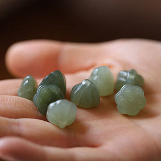 Buddha Gift Natural Round Jade Peace Buckle Lotus Abundance String Necklace Pendant