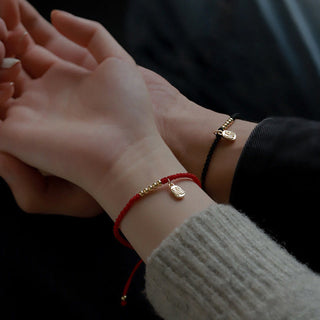 Buddha Gift Handmade Fu Character Charm Luck Fortune Rope Bracelet