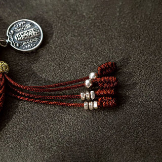 Buddha Gift Handmade 925 Sterling Silver Five Directions Gods of Wealth Luck Protection String Braid Bracelet