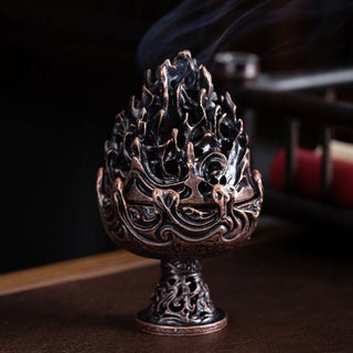 Buddha Gift Tibetan Mini Mountain Pattern Meditation Copper Alloy Incense Burner