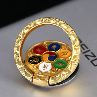 Buddha Gift Tibetan Om Mani Padme Hum Peace Phone Ring Bracket Universal Phone Holder Decorations