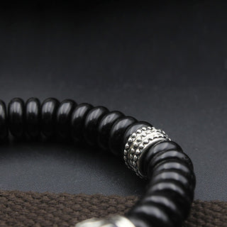 Buddha Gift Natural Tibetan Coconut Shell Om Mani Padme Hum Positive Bracelet