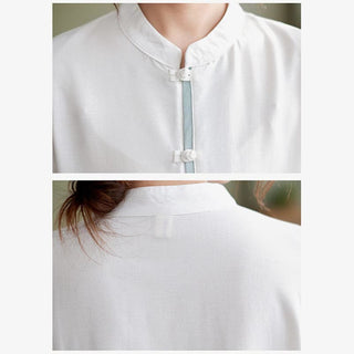 Buddha Gift 2Pcs Tang Suit Long Sleeve Shirt Top Pants Meditation Zen Tai Chi Cotton Linen Clothing Women's Set