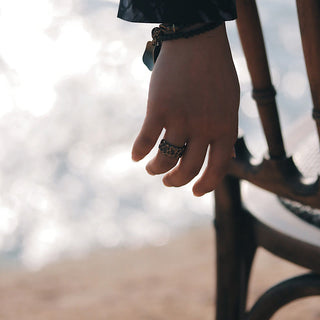 Buddha Gift Tibetan Bump Texture Design Copper Brass Luck Ring