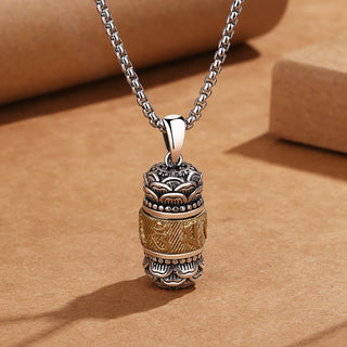 Buddha Gift Tibet Om Mani Padme Hum Carved Wisdom Purity Chain Leather Rope Necklace Pendant