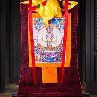 Buddha Gift Tibetan Thousand-handed Avalokitesvara Framed Thangka Blessing Decoration