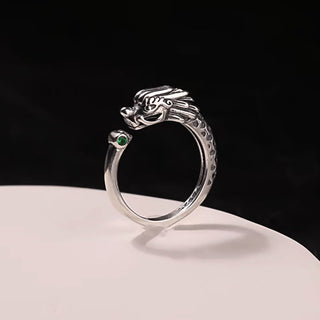 Buddha Gift Vintage Dragon Design Success Strength Adjustable Ring