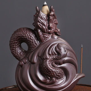 Buddha Gift Dragon Pattern Success Ceramic Incense Burner Decoration