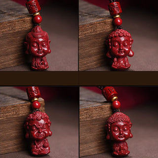 Buddha Gift Chinese Zodiac Natal Buddha Natural Cinnabar Amulet Keep Away Evil Spirits Necklace Pendant