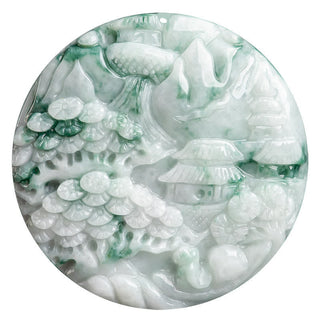 Buddha Gift Mountain Landscape Jade Abundance String Necklace