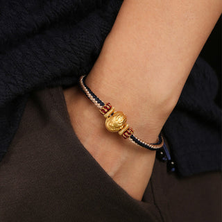 Buddha Gift 925 Sterling Silver Baby Dragon Luck Strength Handmade Braided Bracelet