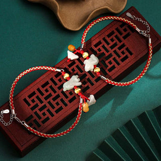 Buddha Gift Chinese Zodiac Jade Prosperity Red String Bracelet Anklet