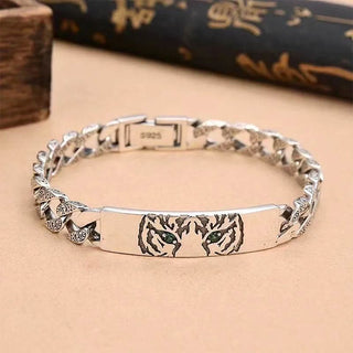 Buddha Gift Tiger Tang Dynasty Flower Design Copper Luck Chain Bracelet