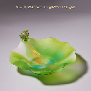 Buddha Gift Feng Shui Lotus Handmade Liuli Crystal Art Piece Home Office Offering Decoration