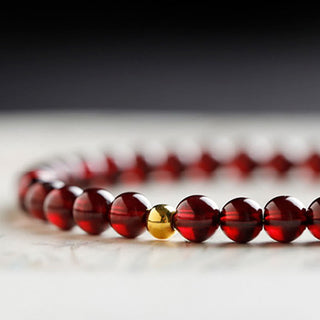 Buddha Gift 999 Gold Koi Fish Natural Garnet Protection Bracelet