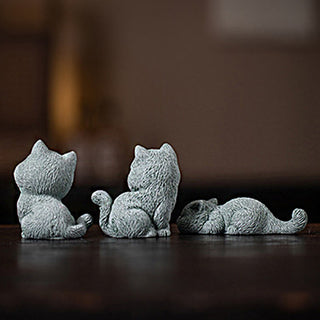Buddha Gift Small Cat Home Tea Pet Figurine Desk Decoration