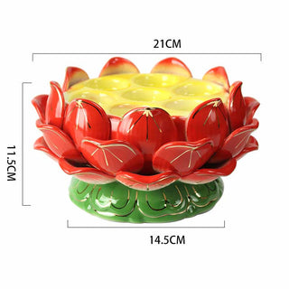 Buddha Gift Meditation Prayer Altar Lotus Flower Candle Holder Buddhist Temple Rituals Use Items