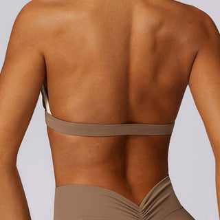 Buddha Gift Solid Color Halter Neck Bra Long Sleeve Crop Tank Top Pants Sports Fitness Gym Yoga Outfits