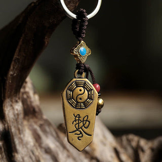 Buddha Gift Feng Shui Bagua Yin Yang Balance Peace Keychain