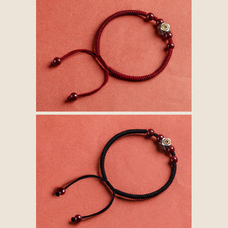Buddha Gift 925 Sterling Silver Chinese Zodiac Natal Buddha Cinnabar Calm Bracelet
