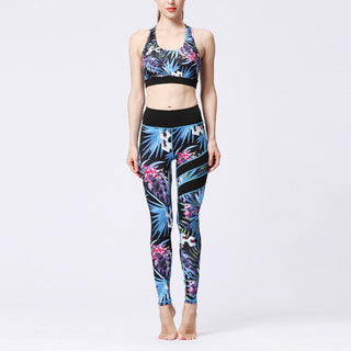 Buddha Gift 2Pcs Sunflower Flowers Leaves Print Top Pants Sports Fitness Yoga Women's Yoga Sets