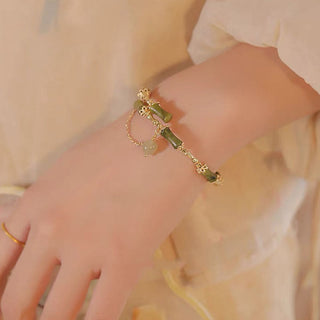 Buddha Gift Bamboo Jade Pattern Luck Bracelet Bangle