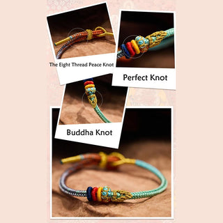 Buddha Gift Colorful Rope Eight Thread Peace Knot Luck Handmade Bracelet