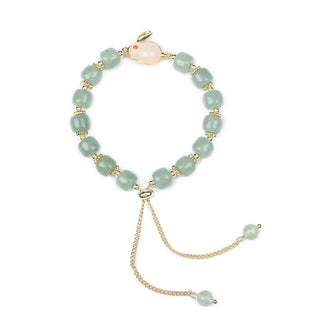 Buddha Gift Year of the Rabbit Natural Green Aventurine Luck Bead Bracelet