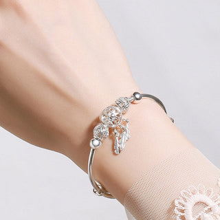 Buddha Gift Tibetan White Copper Blessing Dream Catcher Charm Bracelet