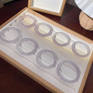 Buddha Gift Natural Purple Jade Soothing Protection Bracelet Bangle