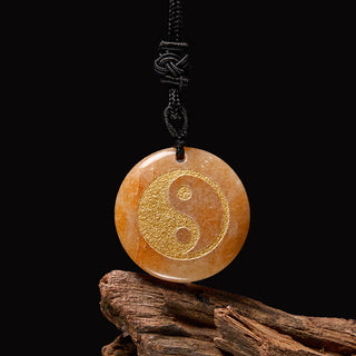 Buddha Gift Various Crystal Amethyst Tiger Eye Green Aventurine Yin Yang Spiritual Necklace Pendant