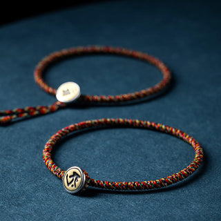 Buddha Gift Handmade 925 Sterling Silver Chinese Zodiac Natal Buddha Protection Colorful Rope Bracelet