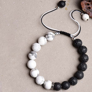 Buddha Gift Yin Yang Lava Stone Protection Bracelet