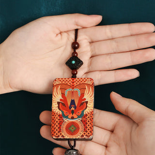 Buddha Gift PiXiu Ebony Wood Luck Wealth Tassel Car Hanging Decoration