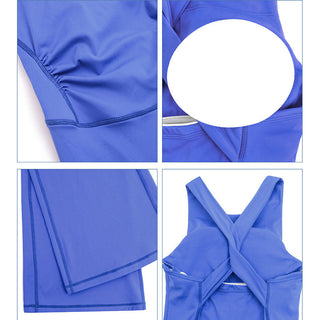 Buddha Gift Women Workout Crisscross Sleeveless Flare Jumpsuit Sports Fitness Yoga Bodysuit