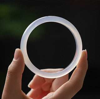 Buddha Gift Natural Chalcedony Harmony Positive Bracelet Bangle