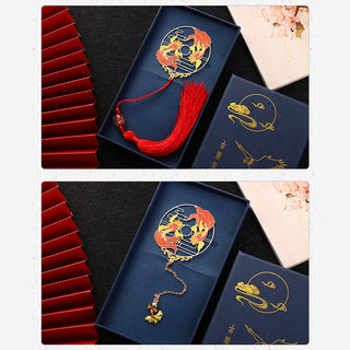 Buddha Gift Gold Koi Fish Metal Brass Hollow Bookmark