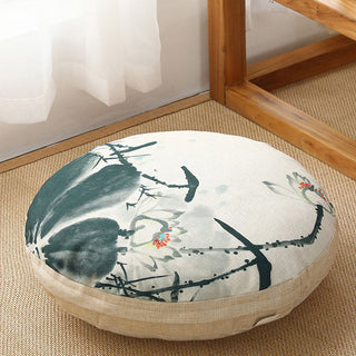 Buddha Gift Lotus Simple Pattern Linen Meditation Seat Cushion Home Living Room Decoration