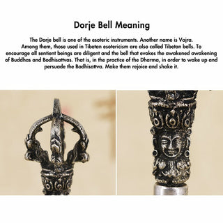Buddha Gift Tibetan Meditation Bell and Vajra Dorje Copper Decoration Set