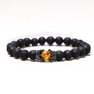 Buddha Gift Natural Stone King&Queen Crown Healing Energy Beads Couple Bracelet