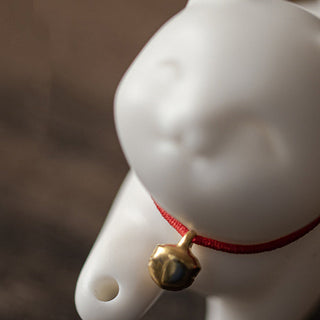 Buddha Gift Mini Lucky Cat Kitten Tea Pet Ceramic Home Desk Figurine Decoration With Bamboo Mat