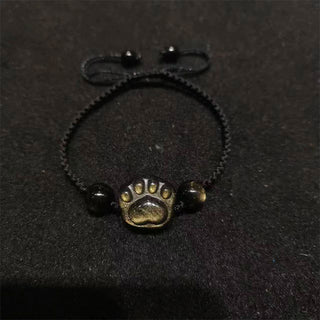 Buddha Gift Natural Silver Sheen Obsidian Gold Sheen Obsidian Cat Claw Soothing Braided Bracelet