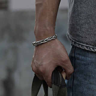 Buddha Gift Viking Style Twisted Braided Pattern Copper Balance Bracelet