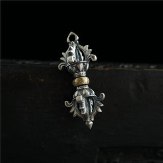 Buddha Gift 925 Sterling Silver Om Mani Padme Hum Dorje Vajra Engraved Strength Pendant Hanging Decoration
