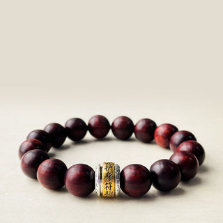 Buddha Gift Small Leaf Red Sandalwood Amulet Protection Bracelet