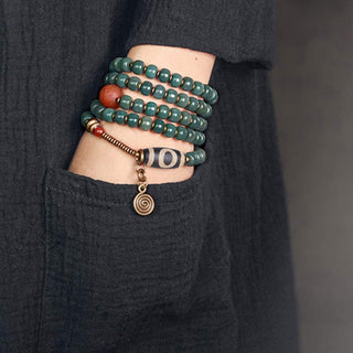 Buddha Gift 108 Mala Beads Bodhi Seed Dzi Bead Wisdom Bracelet
