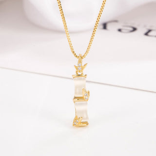Buddha Gift Chalcedony Bamboo Pattern Harmony Necklace Pendant