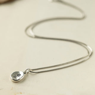 Buddha Gift 999 Sterling Silver Peace And Joy Fu Character Luck Fortune 925 Sterling Silver Chain Necklace Pendant