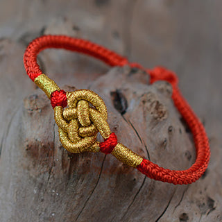 Buddha Gift Handmade Simple Design Chinese Knotting Luck Strength Braid String Bracelet