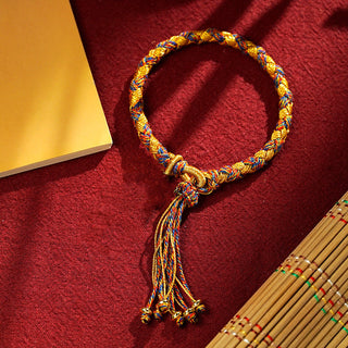 Buddha Gift Handmade Tibetan Five God Of Wealth Dragon Scale Rope Luck Braid Bracelet